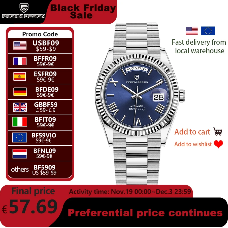 PAGANI DESIGN DD36 Męskie Zegarki Modny Automatyczny Zegarek Męski Szkło Szafirowe AR ST16 Mechaniczny Zegarek na Rękę Męski Nowy Zegarek 2025