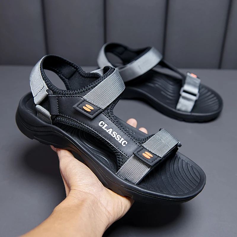 

Men Sandals Outdoor Wadable Arch Support Yoga Shoes Gladiator Open Toe Summer Beach Slippers Flat Man Big Plus Size 39-46 Shoe