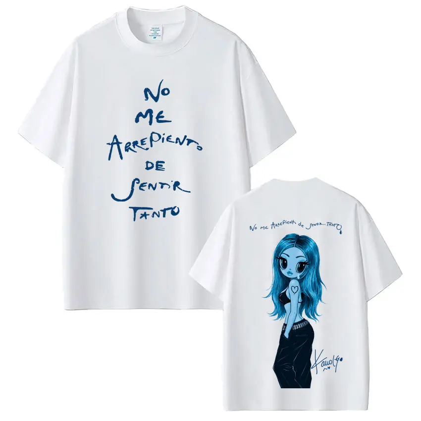 Karol G No Me Arrepiento De Sentir Tanto Album 2026 T-Shirt für Männer und Frauen, Mode Hip Hop Baumwolle Lässiges Oversized T-Shirt Streetwear – Detail 2