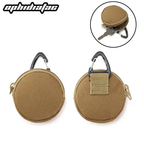 OPHIDIAN Outdoor Leisure Men's Coin Purse Portable Mini Coin Bag Key Bag Waist Bag Round Small Wallet Zipper Wallet