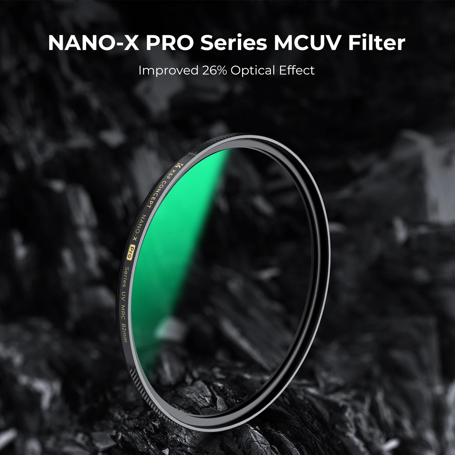 K&F Concept Nano-X PRO Series MCUV Protection Filter No Vignetting On 14mm Focal Length,Brass Frame 36-Layer Nanometer Coatings