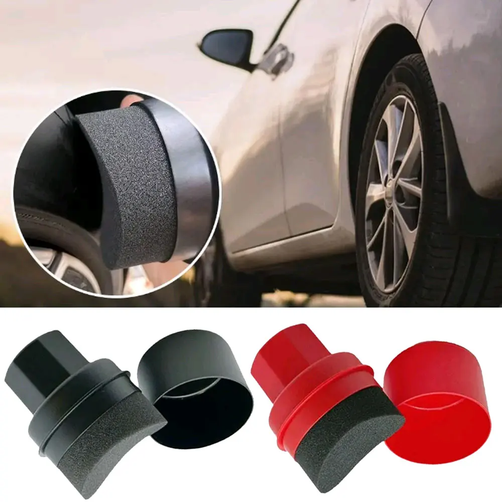 

1Pc Car Tire Waxing Sponge Car Wax Applicator Pad with Lid Curved Shaped Easy Waxing Tire Cleaning Tools Detailing Brush