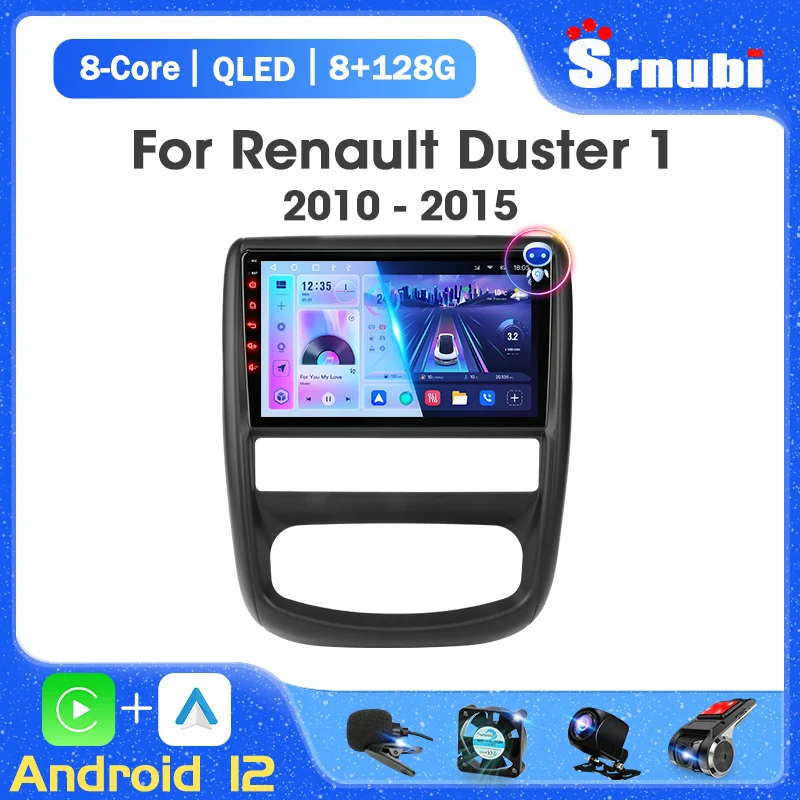 

Автомагнитола 2 Din Android 12 для Renault Duster 1 2010-2015 стерео Мультимедийный видеоплеер GPS 4G Carplay Авто DVD QLED головное устройство