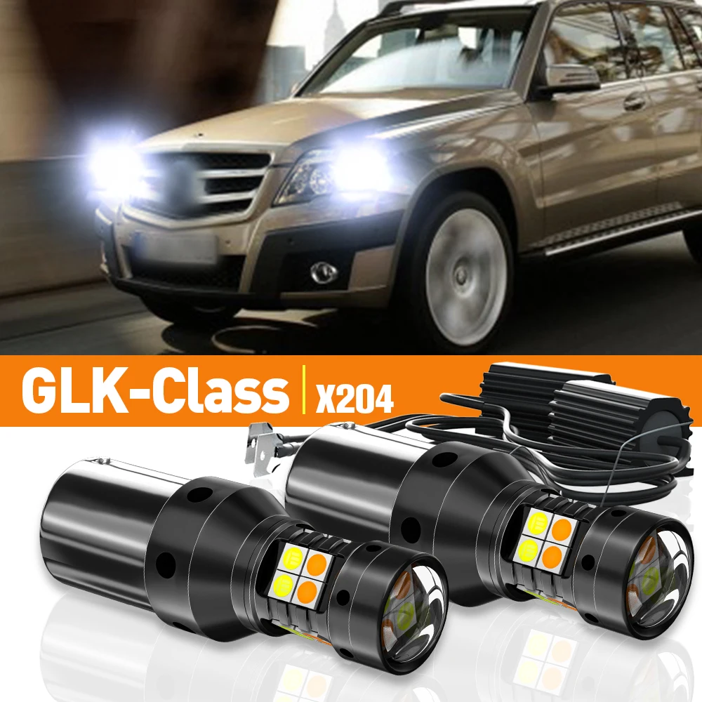 

2x LED Dual Mode Turn Signal+Daytime Running Light DRL For Mercedes Benz GLK-Class X204 2008-2012 2009 2010 Accessories Canbus