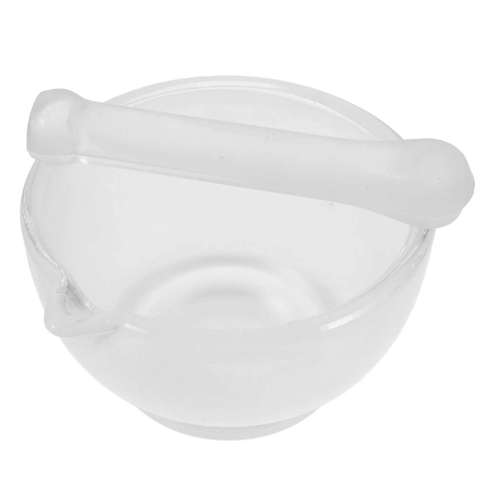 

1Set Glass Bowl Pestle Set Heavy Duty Grinding Bowl Non Slip Base for Laboratory Kitchen Spices Glass Pestle