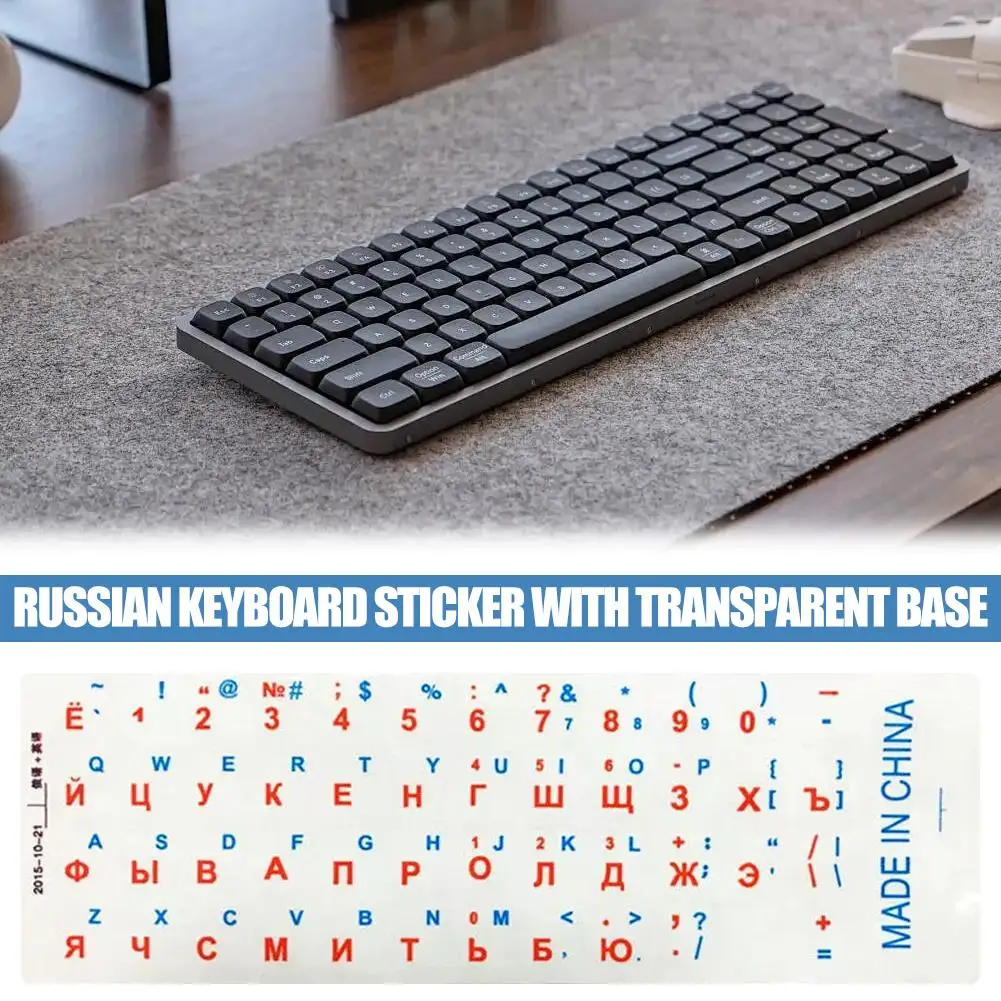 Russian Transparent Keyboard Stickers Language Alphabet Transparent Label For Computer Russian Keyboard Laptop Accessories