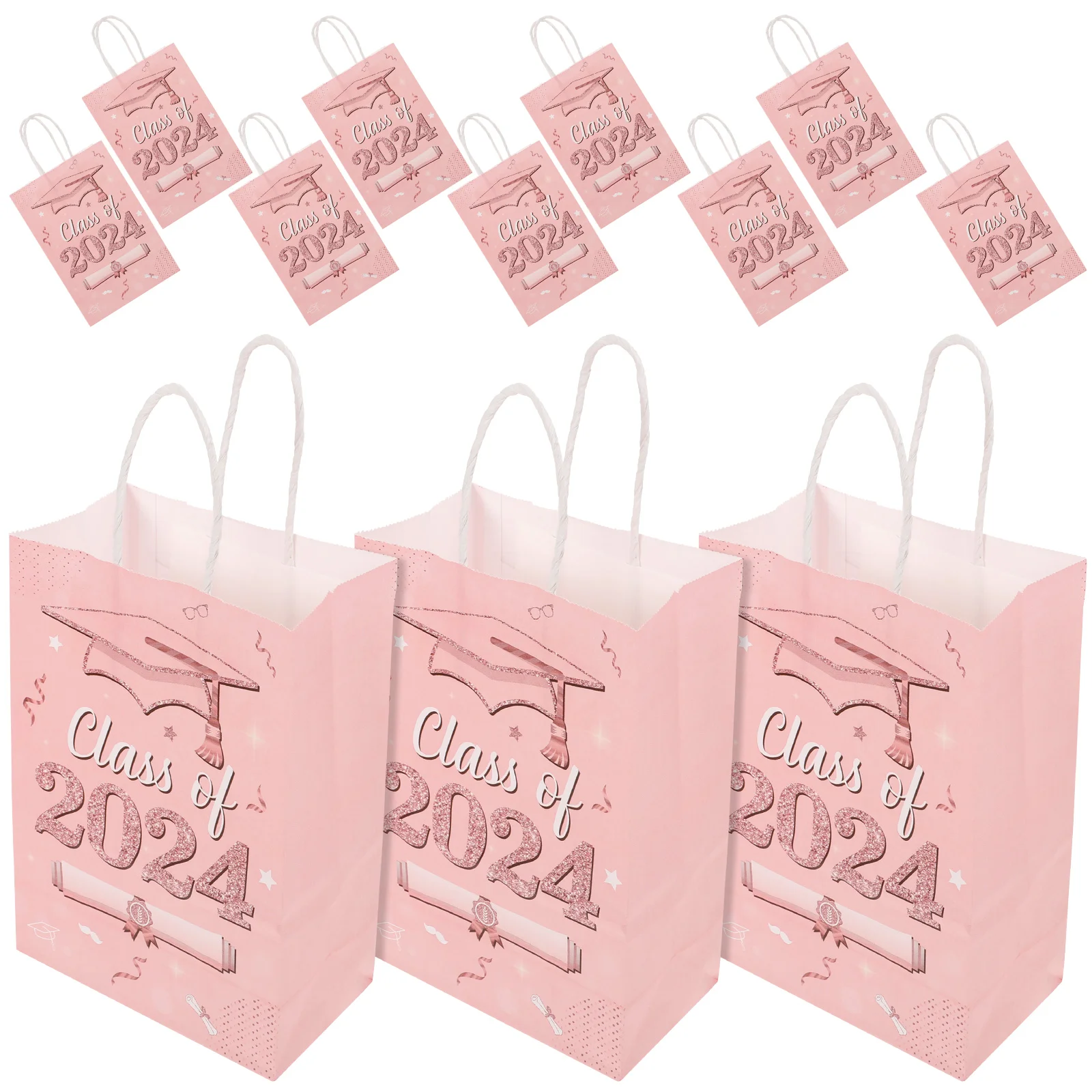 12 Pcs borsa di laurea 2024 congratulazioni borse Candy Shopping Party Favor classe di confezione regalo cioccolato