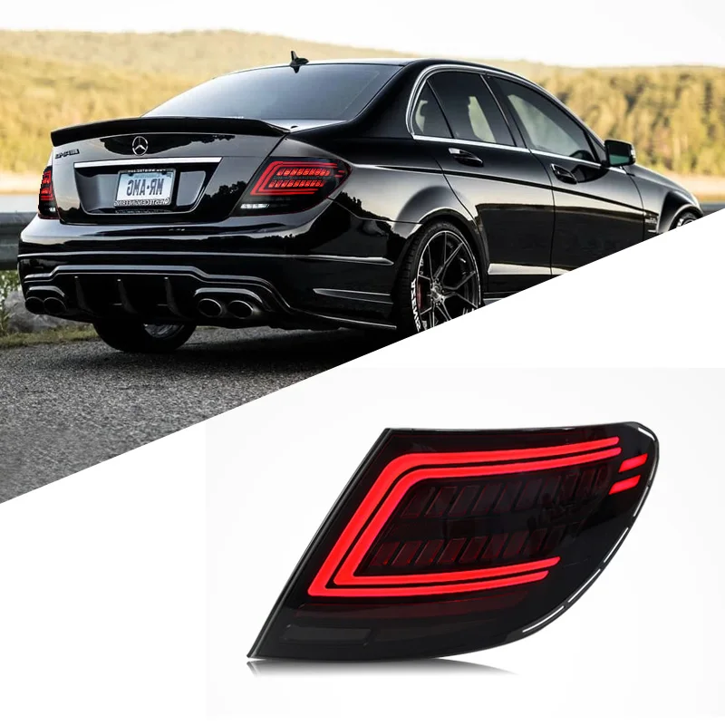 Suitable for Mercedes-Benz C-Class W204 2007-2014 taillight assembly modified LED running lights brake streamer turn lights