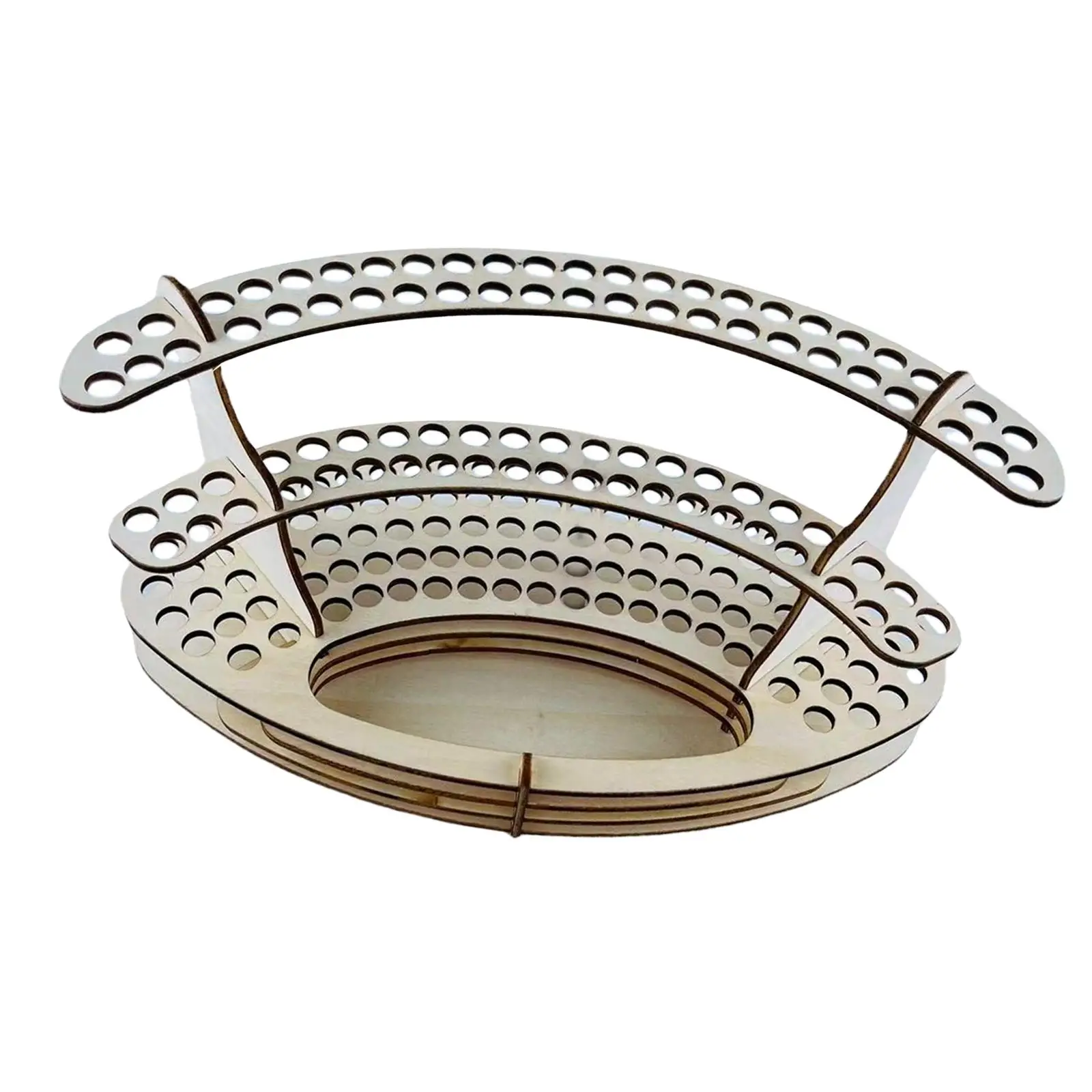 Organizer Rak Kuas Pensil Kayu dengan 140 Lubang DIY, Mudah