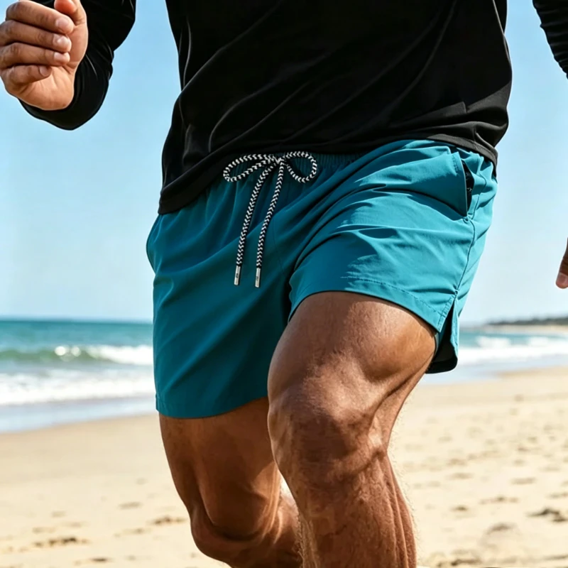 

Summer Quick Dry Running Shorts Men Three Part Sweatpants Absorbing Ultra-thin Breathable Outdoor Men's Casual Gym Beach Shorts