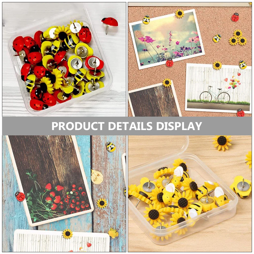 

30 Pcs Decorative Thumb Tack Cartoon Thumbtack Map Pin for Board Delicate Push Thumbtacks