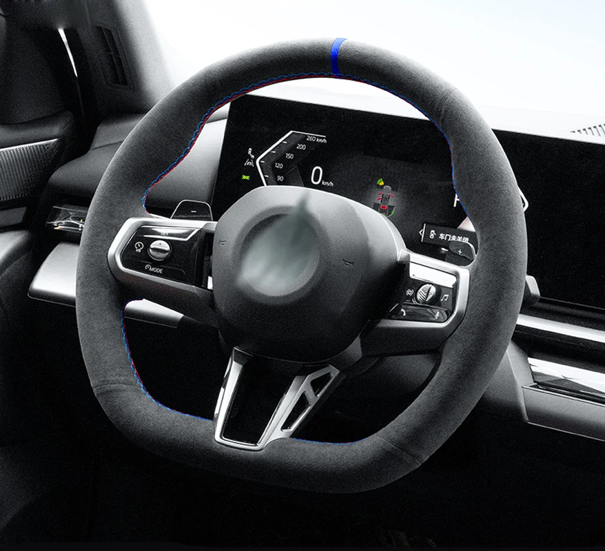 Genuine Leather Steering Wheel Cover Wrap M Sports Colours Thread Car Accessoires Specifically For BMW G60 G61 G70 M4 G82