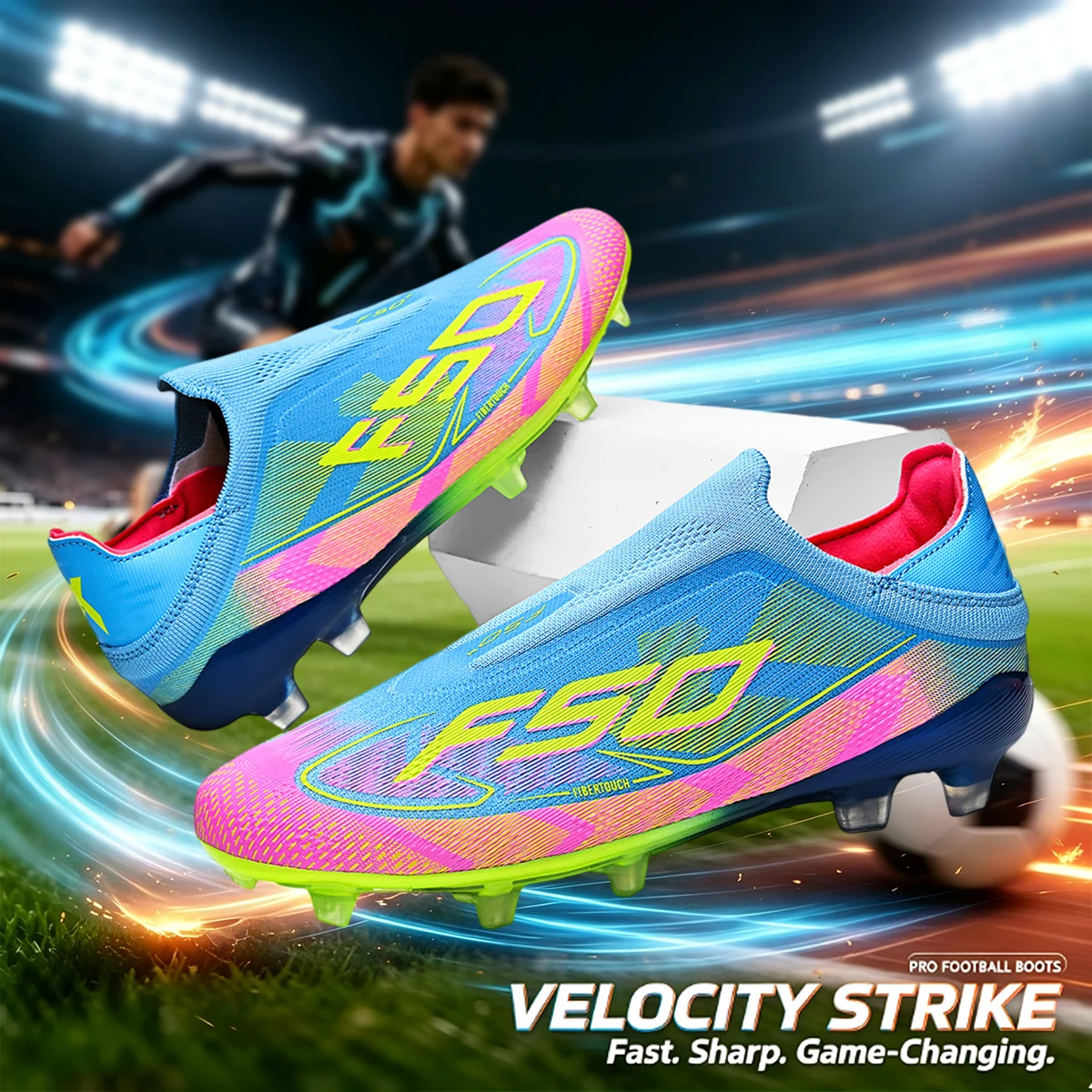 Unisex Adult AG FG Soccer Boots, Sweat Wicking Inner, Reliable Grip, Professional Cleats for Outdoor Grass Fields