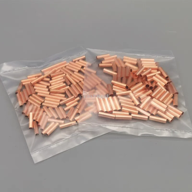 100PCS Sambungan pipa tembaga, sambungan kawat pipa tembaga kecil, sambungan antara pipa, sambungan langsung, pipa bertekanan, pipa tekan dingin