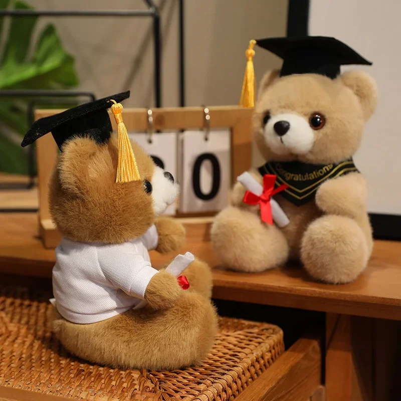 18 cm Nette Arzt Kappe Bär Puppe Kleidung Bär Kuscheltiere Plüsch Spielzeug Jungen Mädchen Studenten Abschluss Geschenk Hause Dekoration – Detail 12