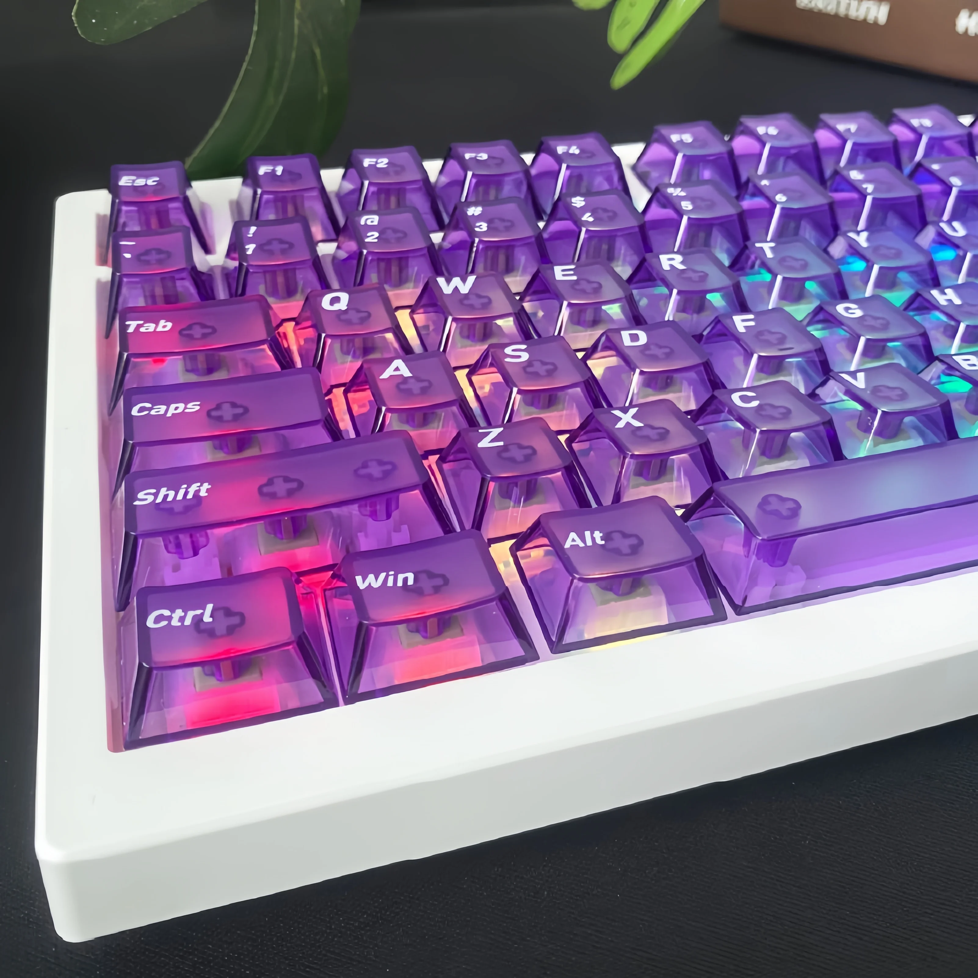 

118 Keys Fog Purple Transparent PC Keycaps Double Shot Cherry Profile Key cap for Cherry Gateron MX Switches Mechanical Keyboard