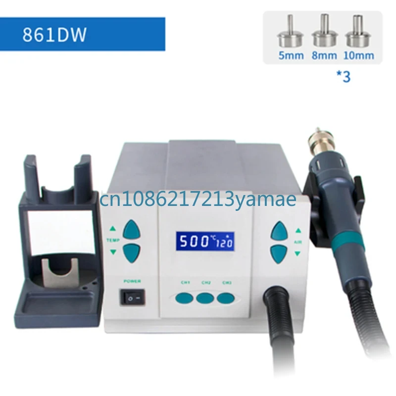 

Original 1000W220/110V 861DW HeatGun Lead Free Hot Air Soldering Station Microcomputer Temperature Rework Station+3nozzle