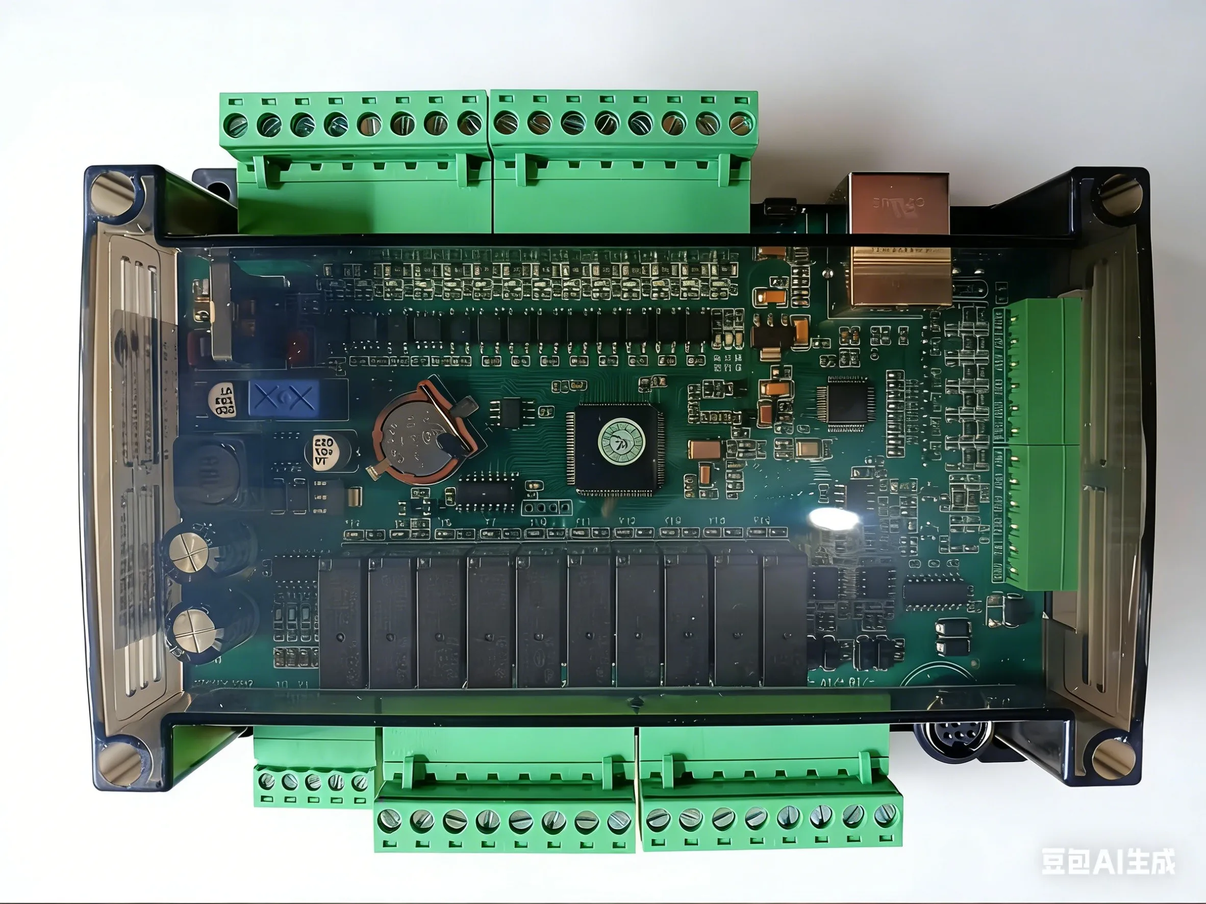 FX3U 6MT 6MR 24MR 24MT network port dual 485 analog 2AD 0-10v multi-axis control TCPIP controller