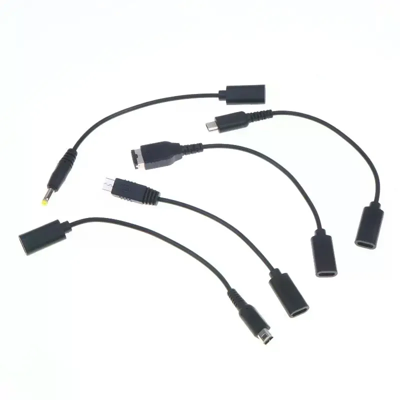 1Pcs Power Line Conversion Cord USB C Charging Cable Cord Wire Type-C For  i GBA SP 2DS New 3DS LL XL PSP1000 2000 3000