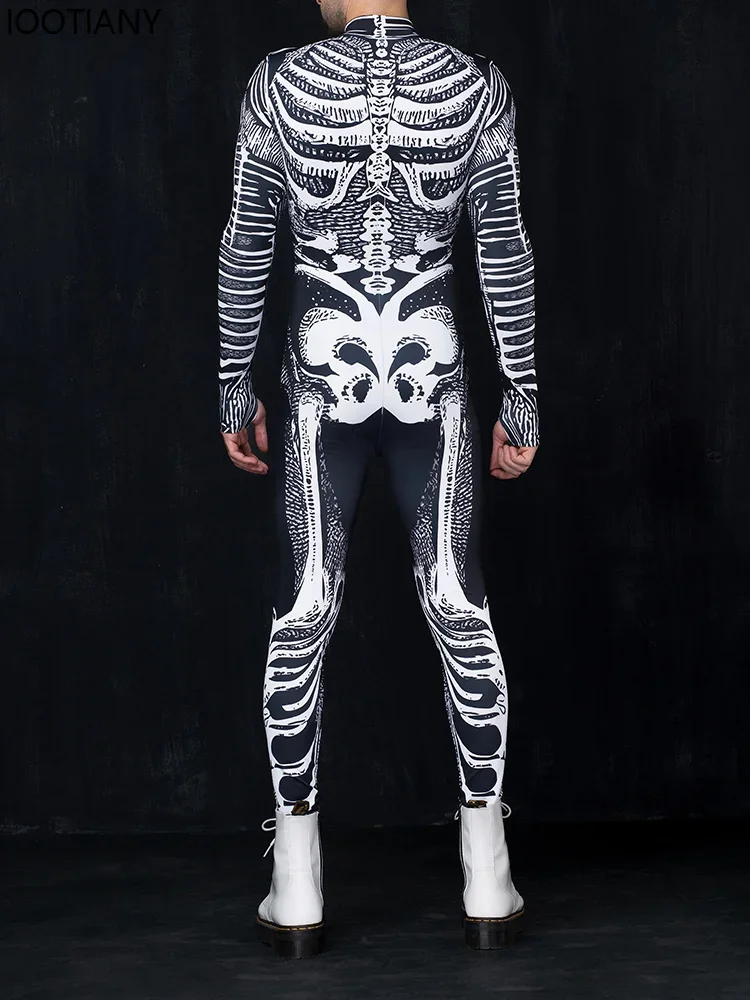 بدلة كوسبلاي للجنسين مطبوعة على شكل جمجمة للهالوين مثيرة بهيكل عظمي زومبي بدلة كوسبلاي للعطلات بدلة رعب للحفلات كرنفال