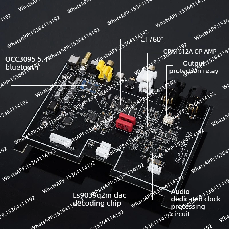 HIFI SU15PRO ES9039Q2M QCC3095 Bluetooth 5.4 Coaxial Optical Fiber Input Decoder XLR Balanced Audio Output DAC DC12V