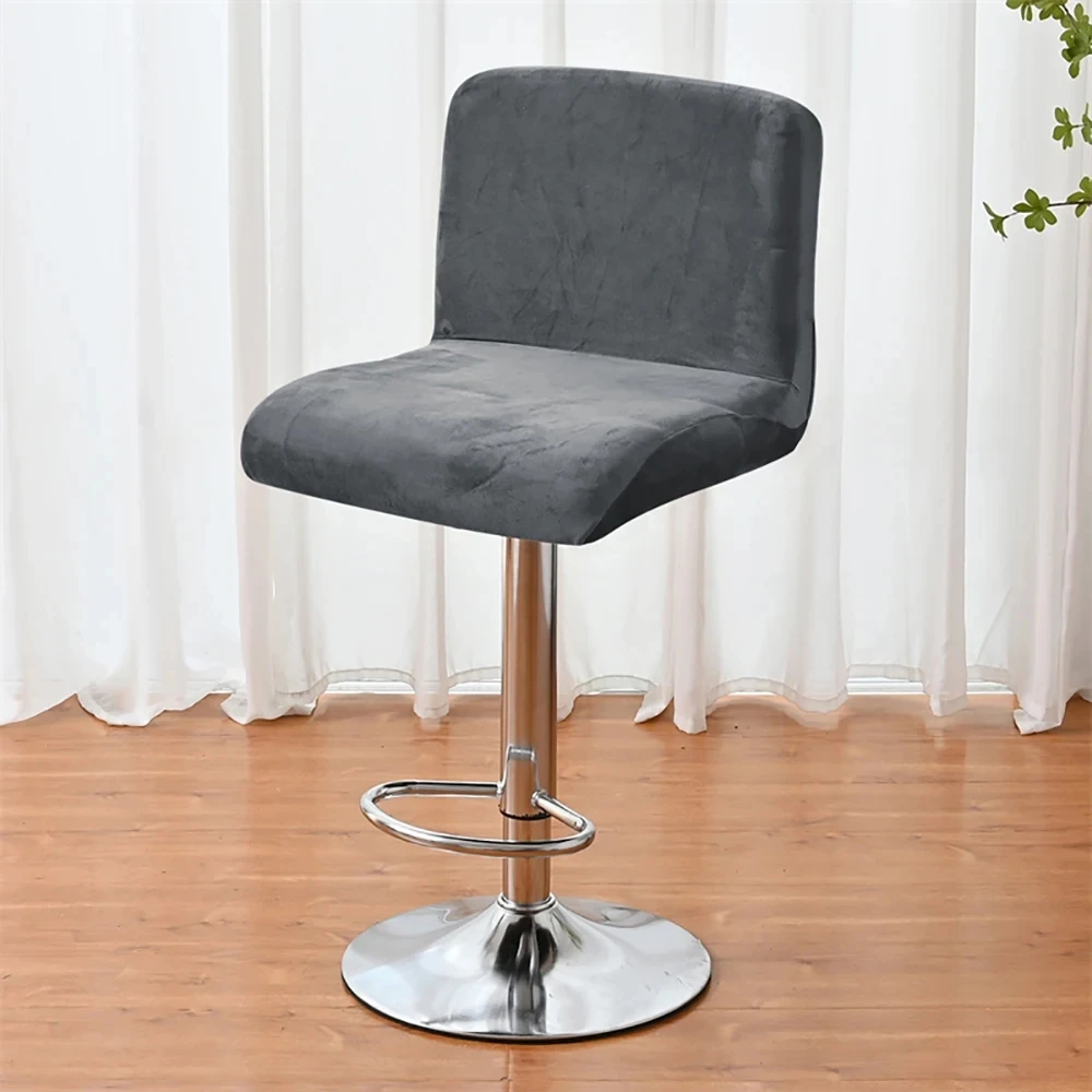 1PC Velvet Bar Stool Cover Elastic Short Back Chair Covers Counter Stool Pub Barstool Protector Covers for Dining Room Hotel