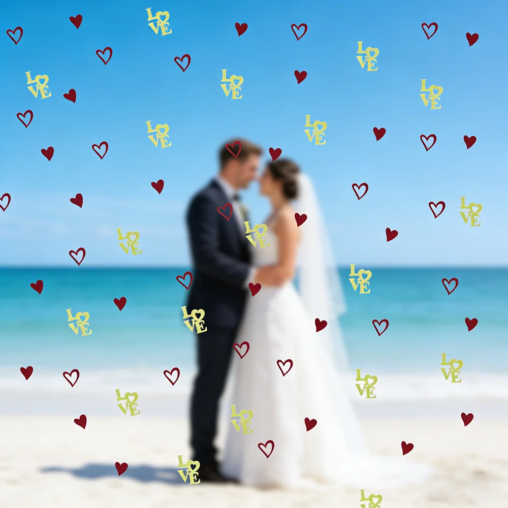 200 Stück LOVE-Briefpapierstücke, Hochzeitszimmer-Dekoration, Heiratsantrag, Liebesgeständnis, Valentinstag-Deko, Foto-Requisiten, Handverstreute Papierstücke