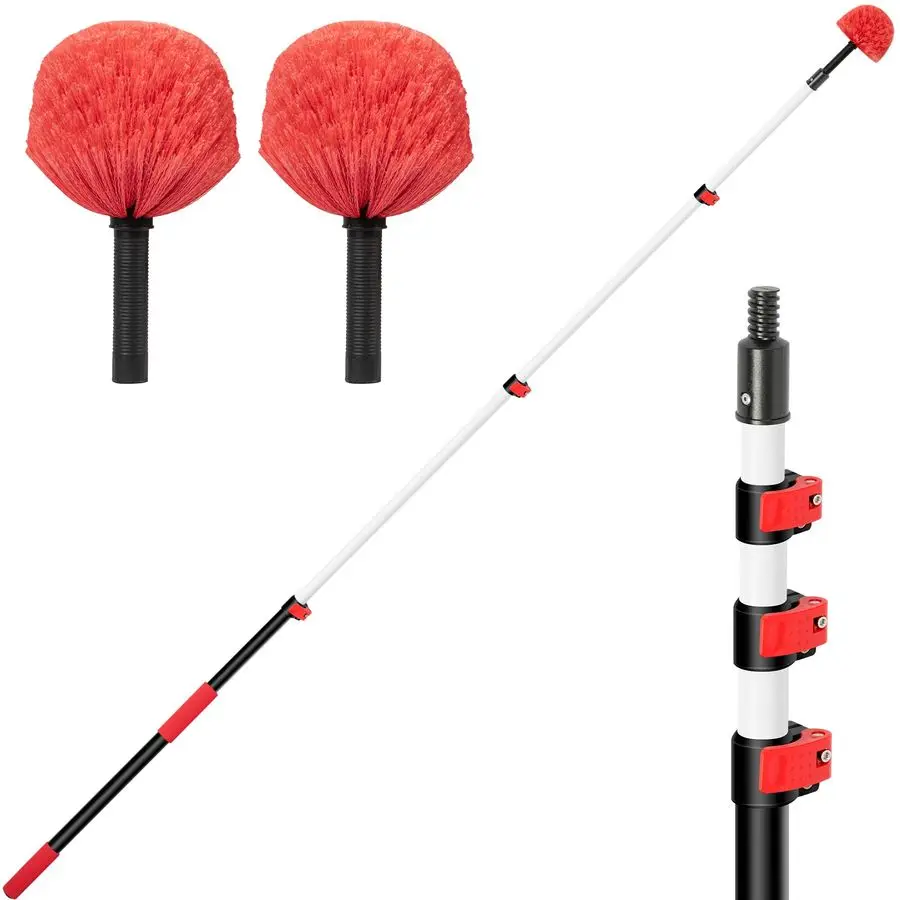 

Щетка-паутина FT с удлинителем, щетка-паутина высокого действия 20 футов с телескопической стойкой, выдвижная тряпка с 2 уличными C