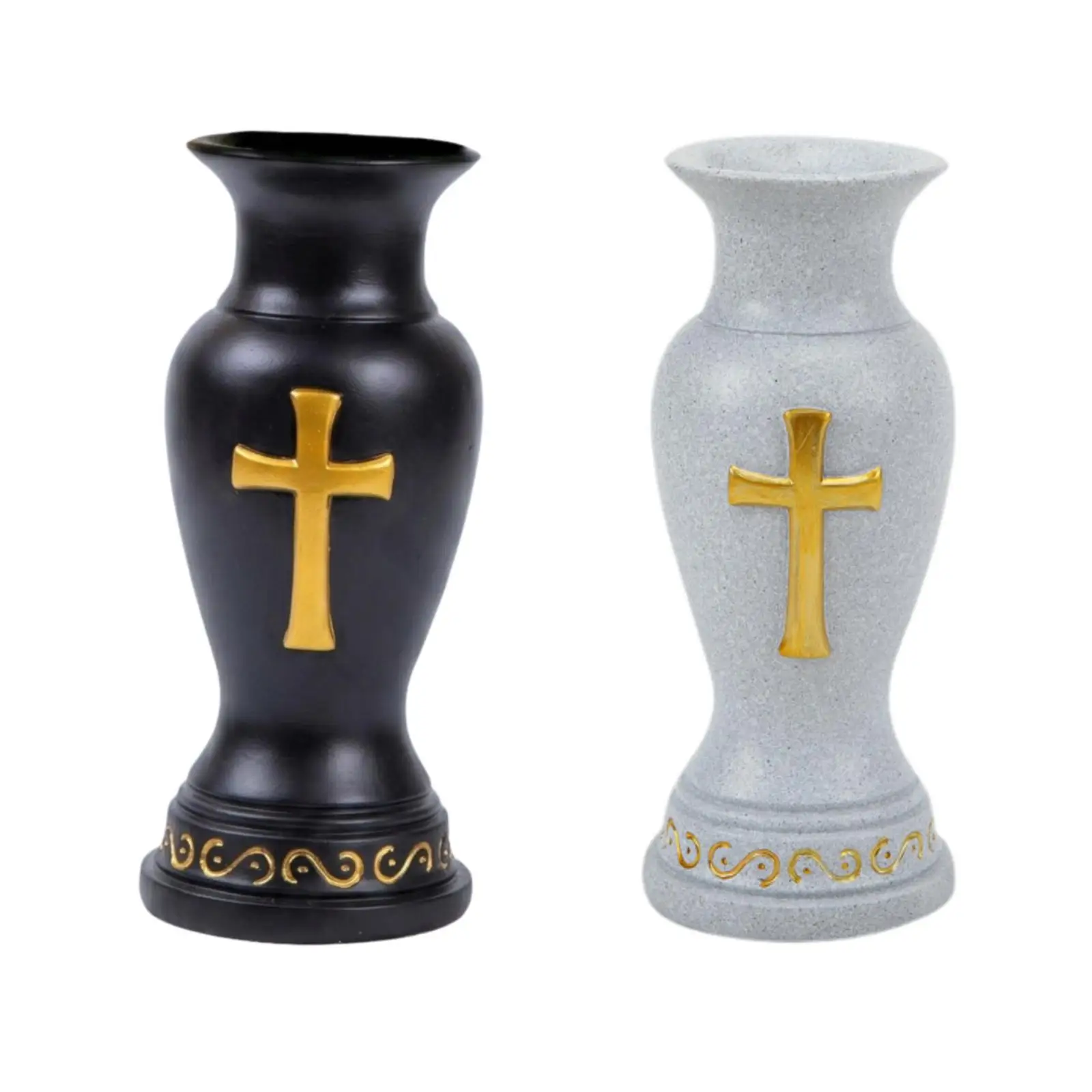 Waterproof Cemetery Grave Vase Sturdy Resin Memorial Vase Decoration for Garden Remembrance