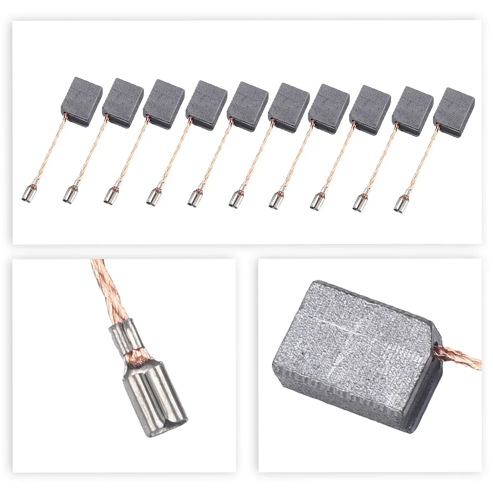 10pcs Carbon Brushes Replacement Parts For WU900 WU829 WU816 WU771 Angle Grinder Power Tools Accessories 6×11×15mm