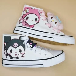 2024 Spring Autumn New High Top Canvas Shoes My Melody Student Sneakers Lovers Lolita Cartoon Kuromi Women Shoes Off White Shoes