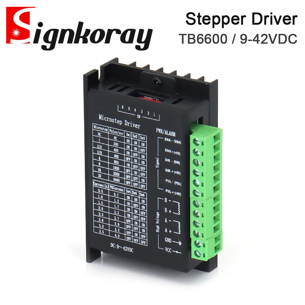 

SignkoRay TB6600 Stepper Motor Driver Upgrade Nema17 Nema23 42/57/86 4.0A 0-42VDC for 3D Printer and CNC Engraving Machine