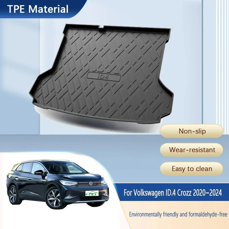 

TPE Car Rear Trunk Mats For VW Volkswagen ID.4 Crozz 2020 2021 2022 2023 2024 Waterproof Protective Pad Car Matt Car Accessories