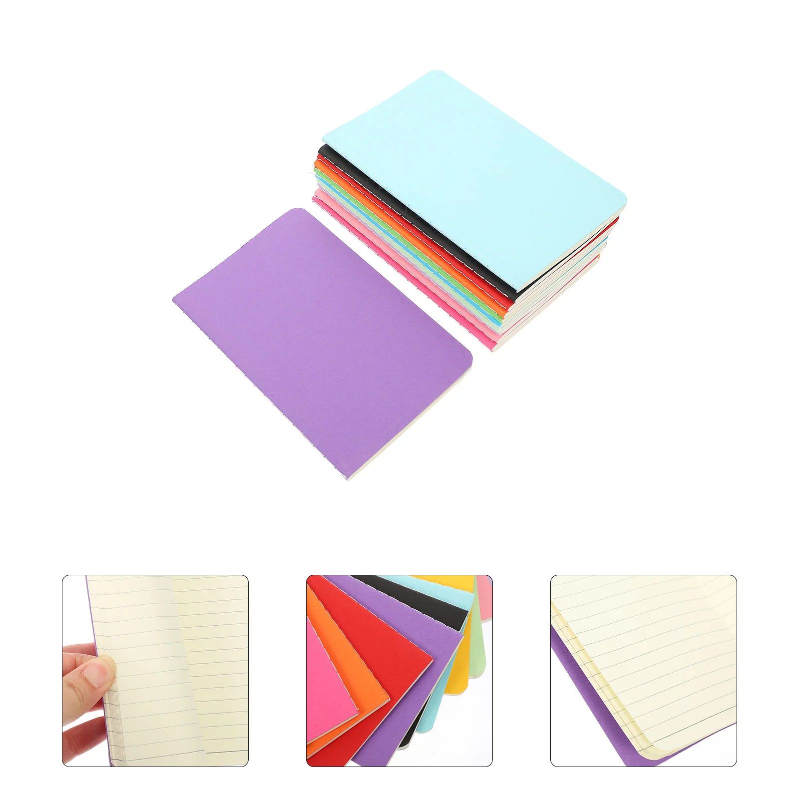 

12 Pcs Solid Color Sewing Book Diary Books Planning Handbook Students Supplies Multipurpose Paper Notepad Writing