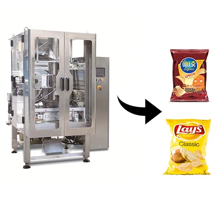 Vertical filling sealing packaging 500g 1kg 2kg VFFS packing machine for curd shrimp crackers screw