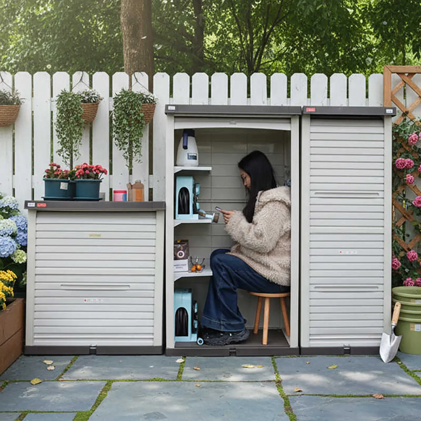 Balcony outdoor garden sun protection rainproof terrace outdoor courtyard storage organization storage tool shoe cabinet