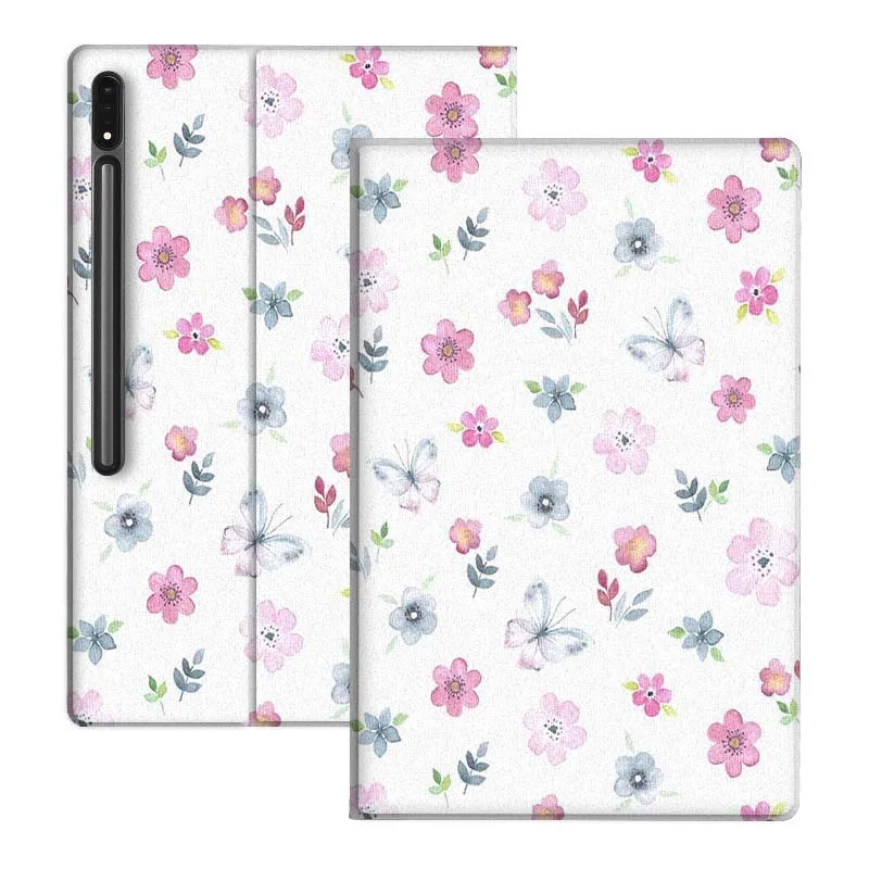 

Чехол для планшета Samsung Galaxy Tab S10 S9 S8 S7 FE Lite с гибкой подставкой, с рисунком цветов и листьев, популярный дизайн, подарок с фруктовым мотивом