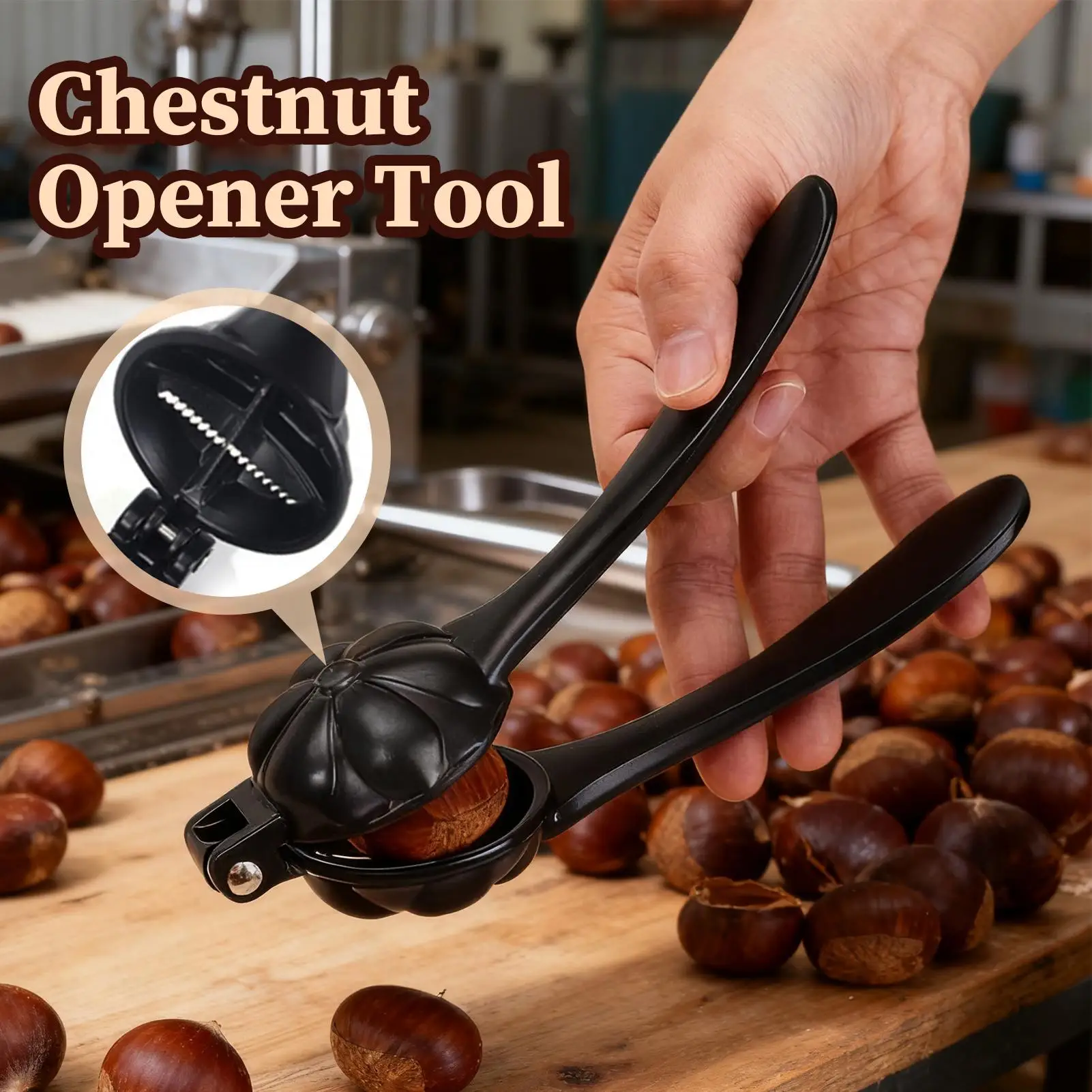 

Chestnut Cutter Tool Aluminum Alloy Anti-Slip Kitchen Walnut Opener Nut Cracker Sheller For Kitchen Dormitory Hotel Restaurant