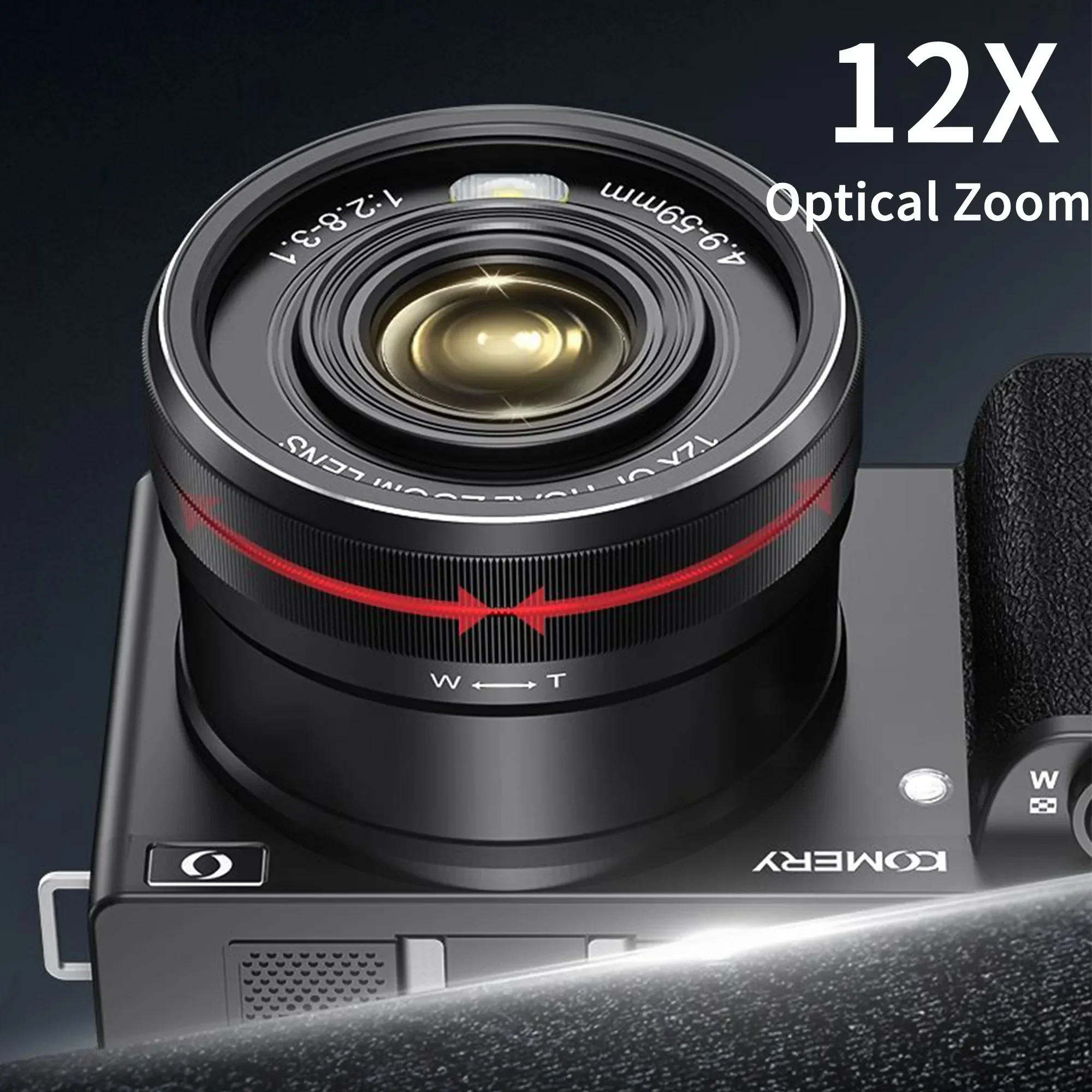 5K HD Digital Cameras for Photography 12X Optical Zoom Video Auto Focus Anti-Shake 72MP Compact Vlogging Camera 270° Flip Screen