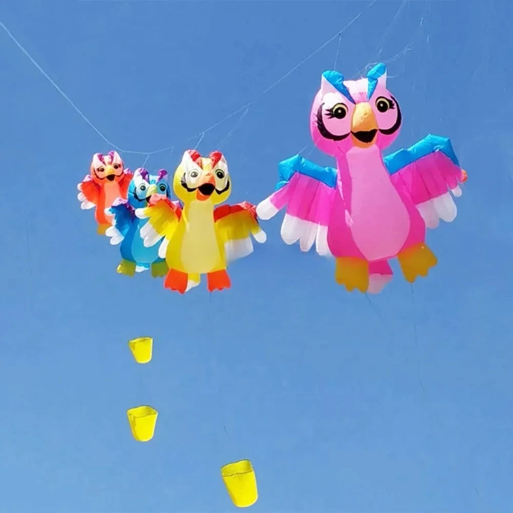 3D Inflatable Owl Kite - Soft Sport Flying Animal Kite | 9㎡ Nylon Beach Show Kite | Outdoor Toys From WeiFang Factory