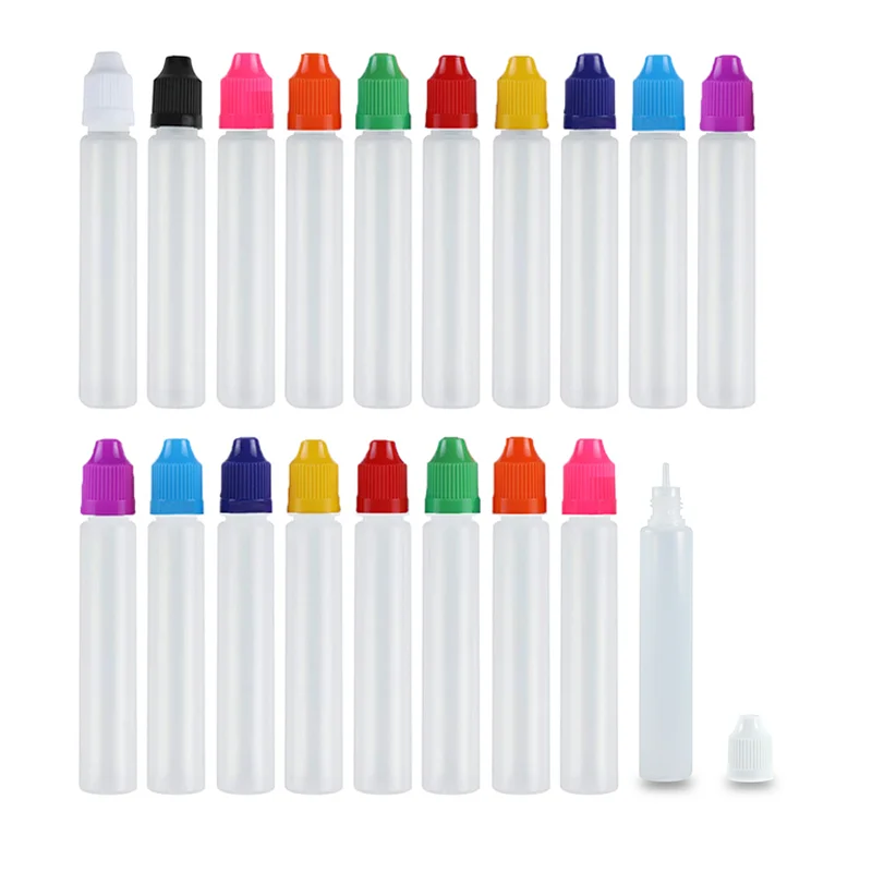 5pcs 30ml 60mL Empty Plastic Dropper Bottles with Childproof Cap with Long Thin Tip Plastic LDPE Refillable Squeezable Bottles