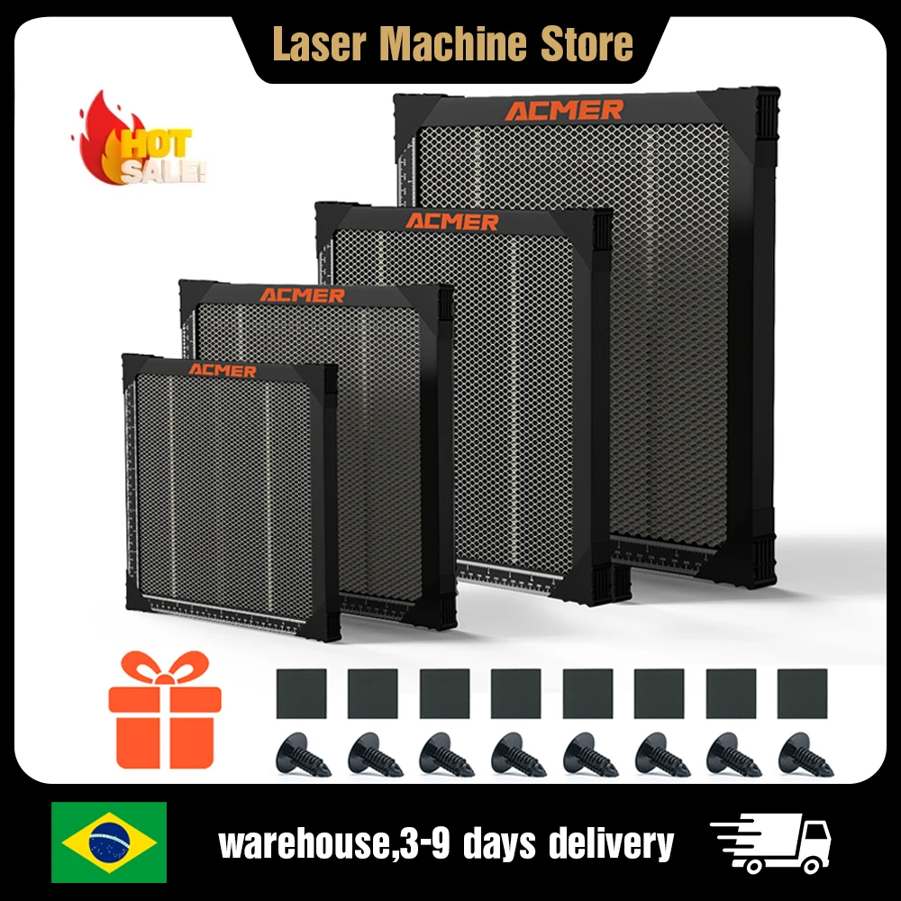 Mesa de Trabalho a Laser ACMER Honeycomb para Máquina de Gravação e Corte a Laser CO2 CNC P1 10 P2 33W 400x400/440x440mm Ferramentas