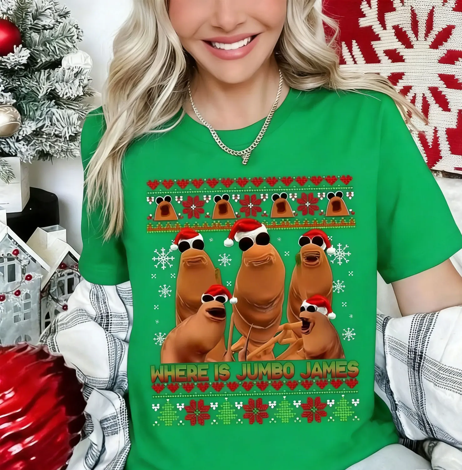 Where Is Jumbo James Ugly Christmas Marcus The Worm Xmas Im Looking for Jimbo James Funny Meme Shirt Unisex Trending Tee Top
