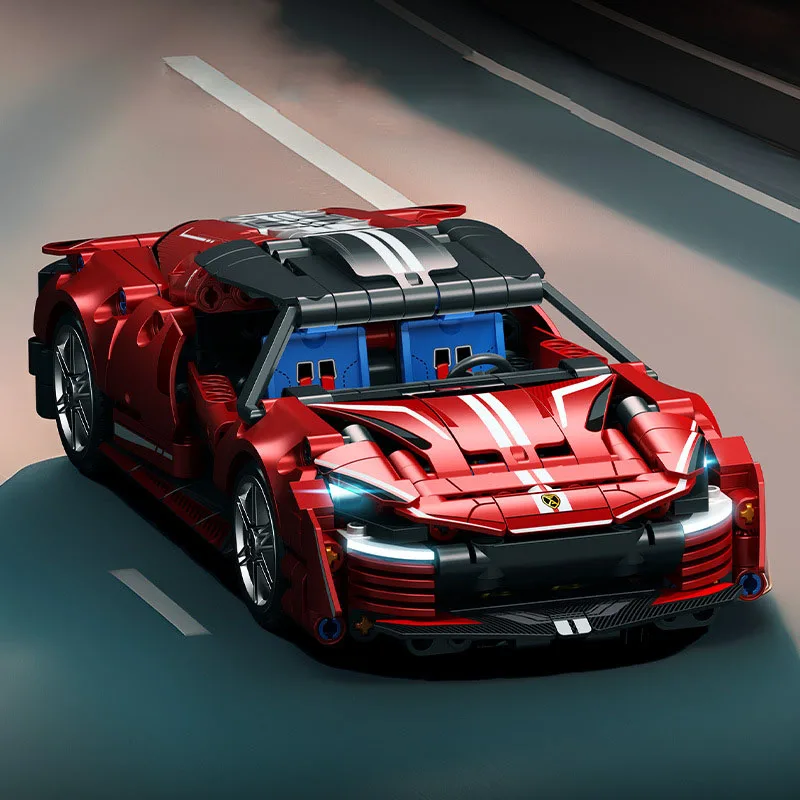 Bloc de construction technique échelle 1:18, cheval italien Daytona SP3, modèle de voiture de Super Sport, véhicule en brique, Collection de jouets de supercar