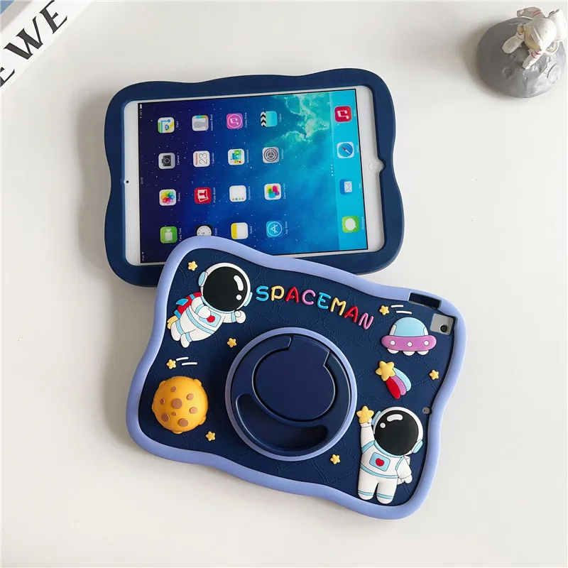 Capa de silicone infantil dos desenhos animados, iPad Air 1, Air 2, 9.7, 5th, 6th, 2017, 2018, 7th, 8th, 9th, 9th Generation Case