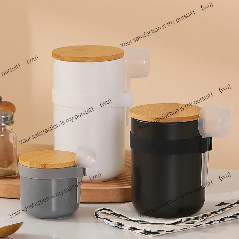 Ceramic storage  with spoon kitchen sealed jar storage jar household coffee bean storage  miscellaneous grains