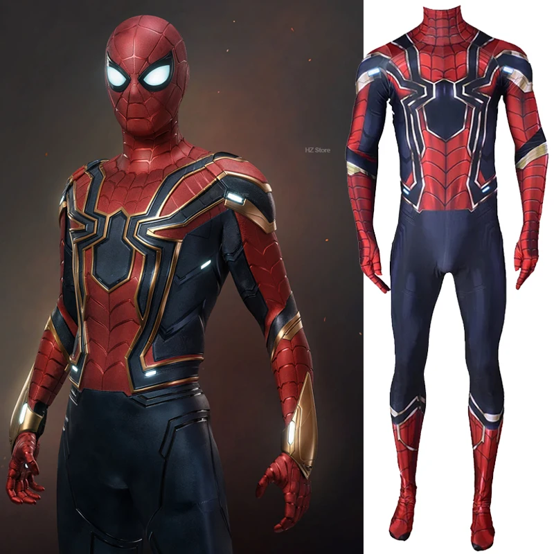 marvel-avengers-4-iron-spider-pour-homme-2e-peau-imbibee-de-masque-perfecto-tissu-lyrca-costume-de-cosplay-d'halloween-costume-de-batterie-pour-adulte