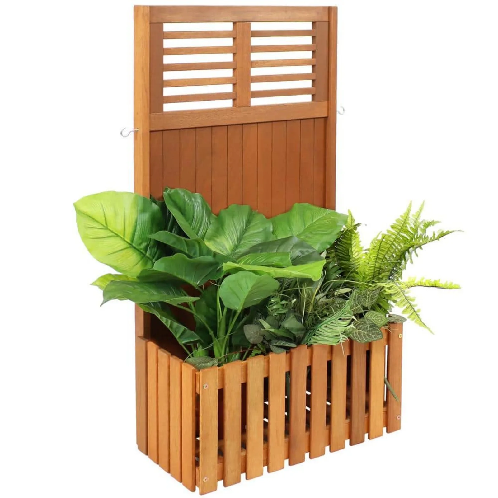 

US 44 in. Outdoor Garden Wood Planter Box with Privacy Screen