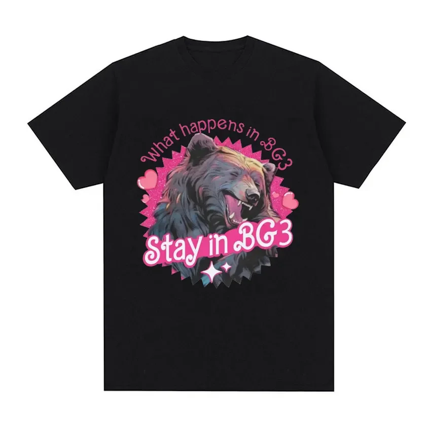 

Astarion Baldurs Gate 3 BG3 Halsin Companion Romance Druid Bear T-shirt Men's Fashion Retro T Shirts Gothic Oversized Streetwear