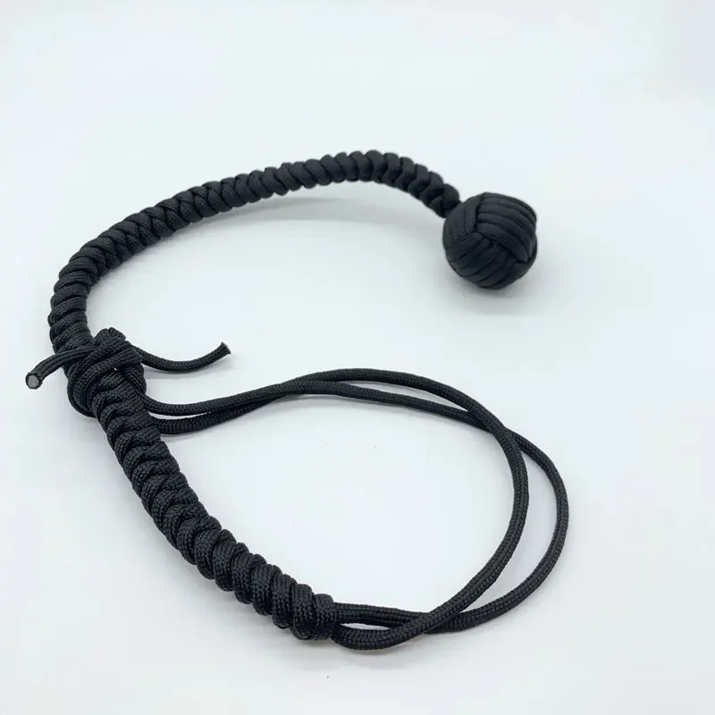 DIY Monkey Fist Whip Bracelet Outdoor EDC Self Defense Rope Steel Ball Broken Window Breaker Personal Safety Keychain Tools